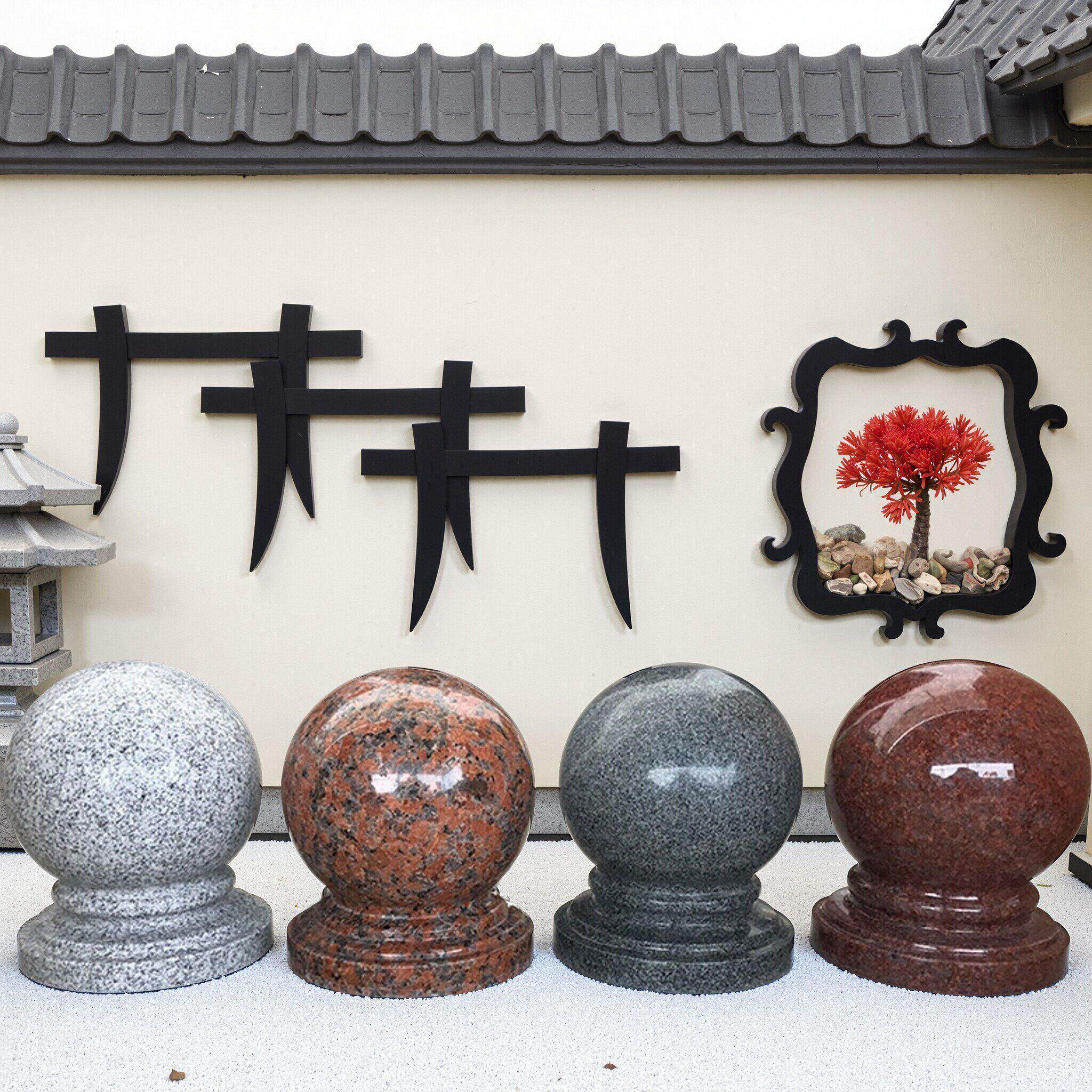 石球圆球花岗岩大理石门柱围墙柱子石头风水路障石墩子装饰摆设