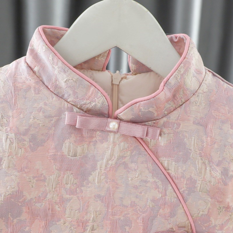 女童连衣裙秋冬新款宝宝周岁礼服婴儿国风旗袍裙儿童夹棉公主裙子