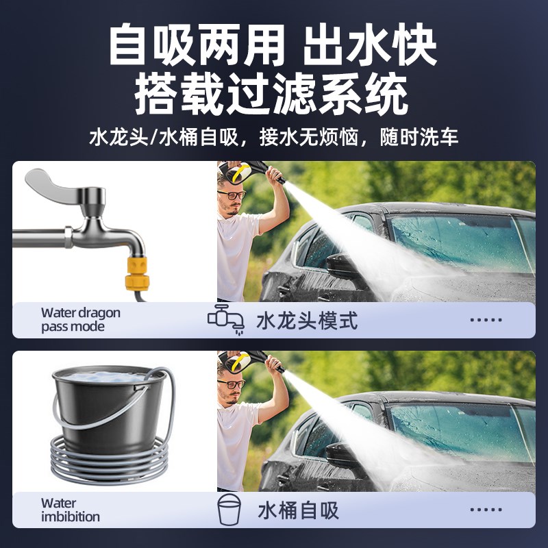 超高压洗车机220v家用感应全自动大功率清洗机洗地刷车神器增压泵