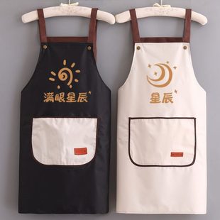 新款 定制logo印字 围裙防水防油家用厨房情侣个性 做饭围腰商用薄款