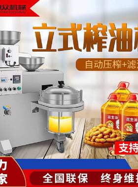 全自动小型立式榨油机花生葵花籽加工设备设备油脂食用油商用