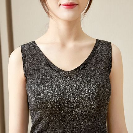 加肥吊带背心女内搭宽松短款夏加大码打底春秋针织衫V领外穿上衣