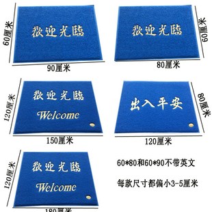 蓝色门垫丝圈家用进门口防滑垫入户除尘地垫塑料地毯出入平安门垫