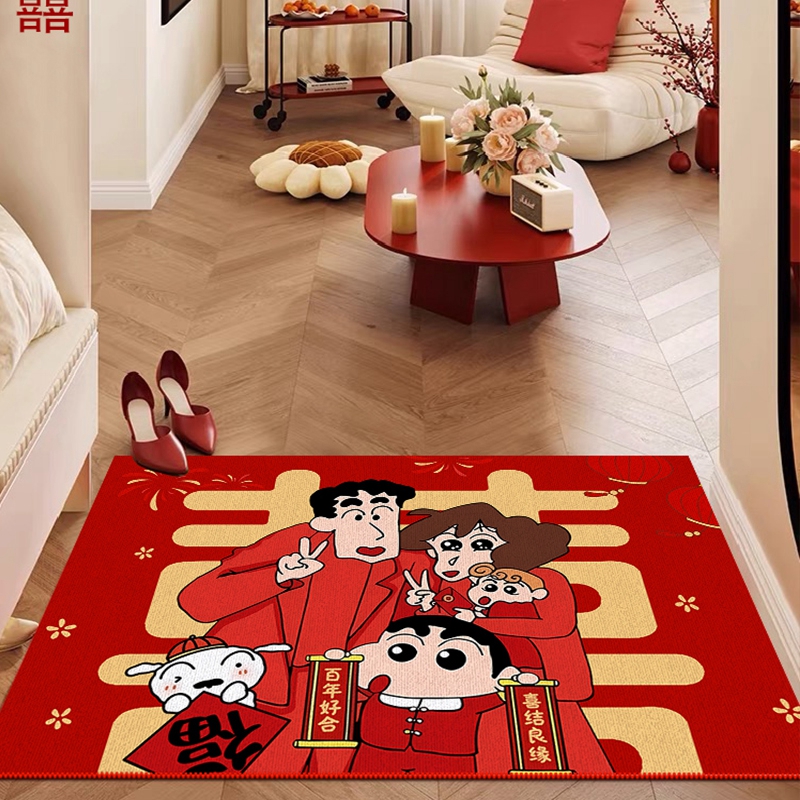 可爱小新地垫入户门垫喜庆结婚婚房进门垫入户脚垫子大门入户地毯