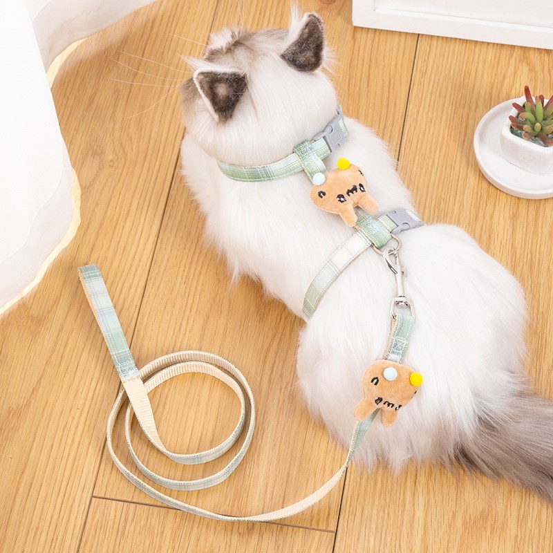 猫咪牵引绳遛猫绳布偶蓝猫防挣脱胸背猫咪外出专用狗狗宠物用品