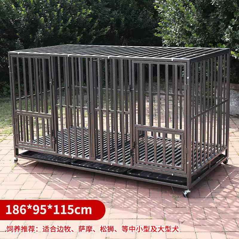 狗笼子大型犬实心钢筋狗笼角铁焊接加粗加固大狗笼养狗场专用狗笼