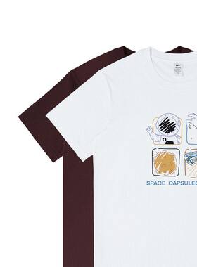 印花230g休闲insT恤潮牌夏季短袖宇宙女打底衫涂鸦好看男装圆领男