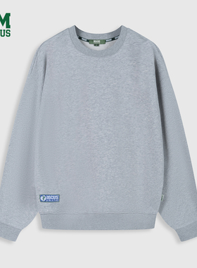 DISCUS 2025冬季男女款圆领卫衣经典极简款LOGO点缀设计套头卫衣