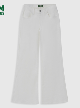 DISCUS 2025冬季新款中高腰弹力阔腿微喇牛仔长裤女式牛仔裤