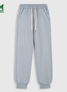 DISCUS 2025冬季女款休闲卫裤抓绒厚实刺绣工艺束脚长裤运动裤