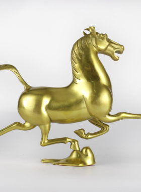 知柿纯铜马踏飞燕工艺品家居书房办公室桌面铜马摆件马年生日礼品