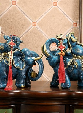 欧式大象摆件招财象乔迁新居礼品客厅玄关酒柜装饰品开业结婚礼物