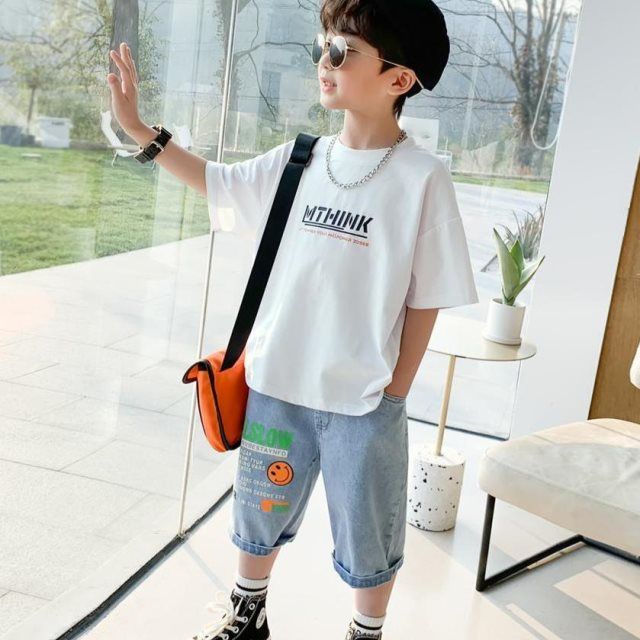 男童夏季牛仔短裤儿童时尚牛仔裤童装中大童休闲7分裤男孩夏装裤