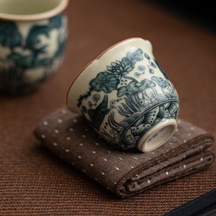 茶杯主人杯汝窑瓷器开片可养陶瓷精致茶盏小茶杯高档喝茶品茗杯子