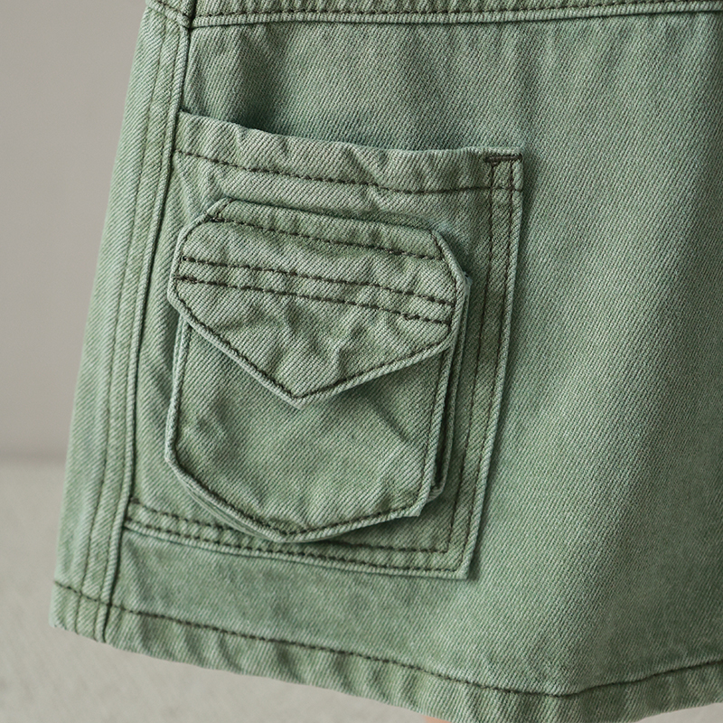 大耳象童装铺女童立体口袋牛仔半裙2023夏季新款女宝个性裙子