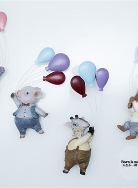 创意个性卡通可爱趣味森林小动物气球墙挂壁挂墙面家居饰品四件套