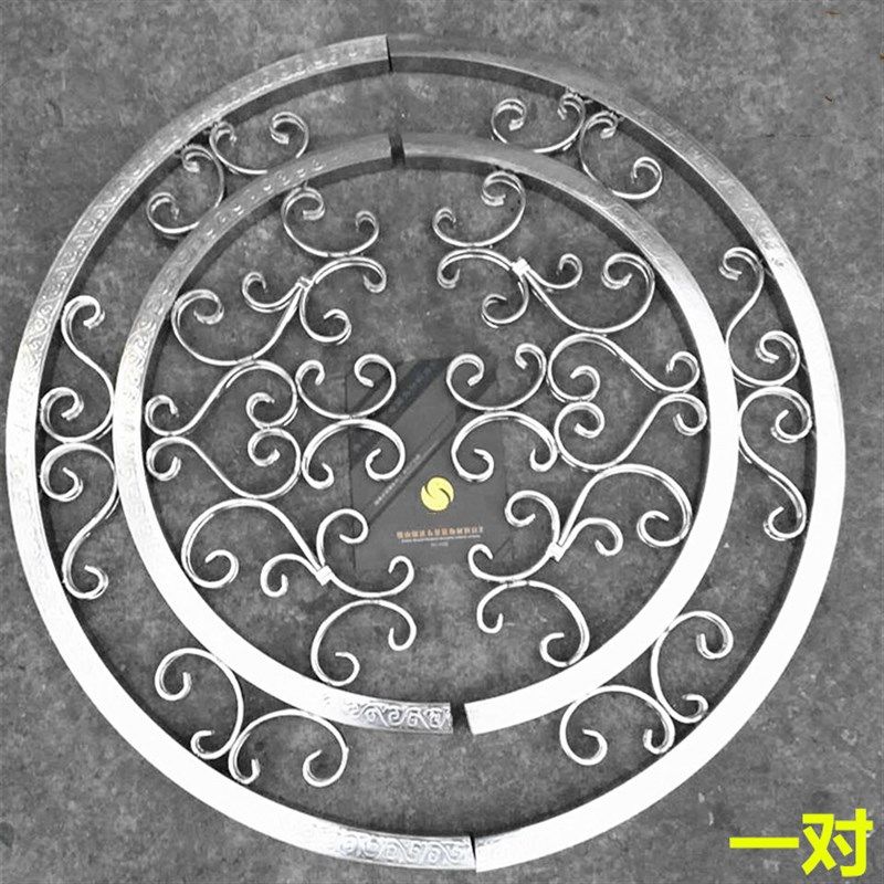 304欧式半圆弧度造形方弯管门花庭院不锈钢大门装饰配件半钛金色