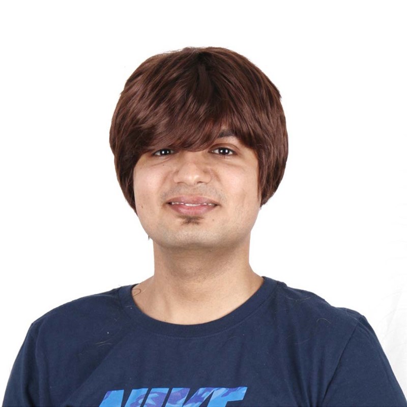 假发男士浅金色短发斜刘海表演假发头套欧美假髮外国人假发发套