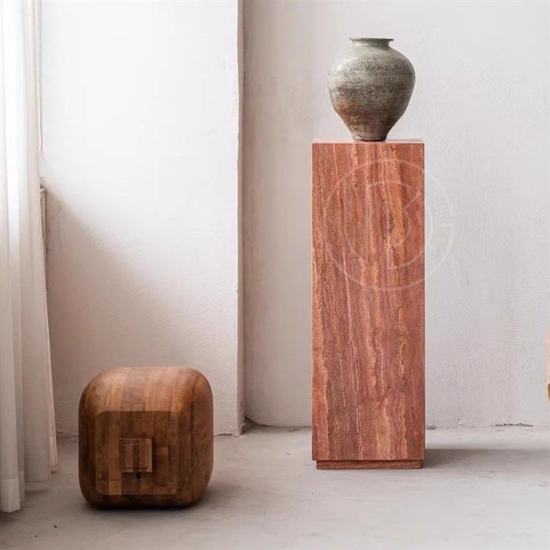 天然红洞石雕塑台雨林啡大理石底座基座展示台落地摆件电视柜玄关,家居饰品,落地摆件,淘宝优惠券,粉丝福利购,淘宝优惠卷