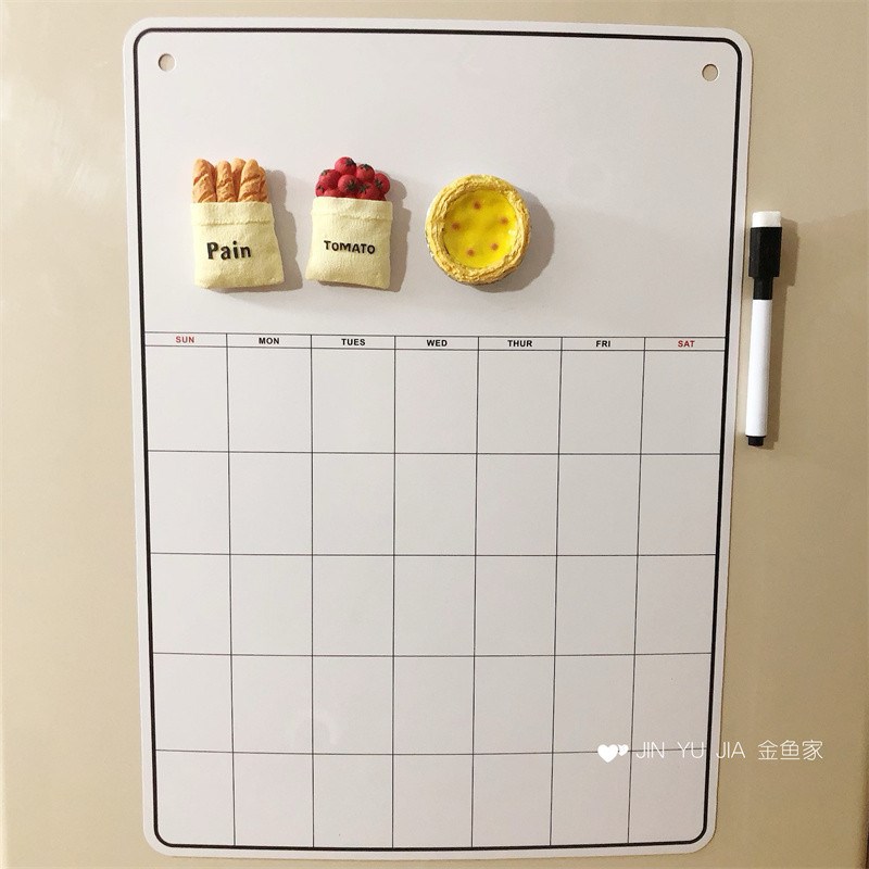 日历周计划表入户门白板磁吸辅食学习备忘打卡记录表冰箱贴留言贴
