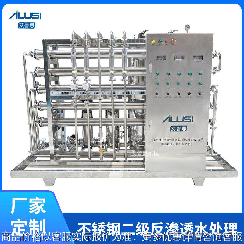 厂家直供1000LH不锈钢二级反渗透水处理大型工业用水净化设备