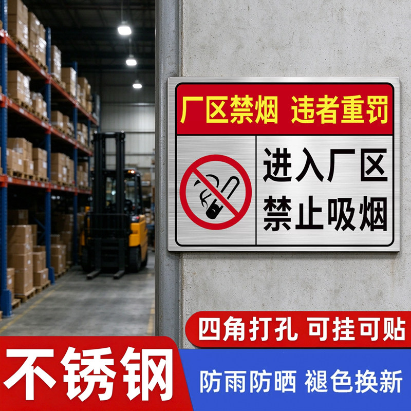 进入厂区禁止吸烟提示牌
