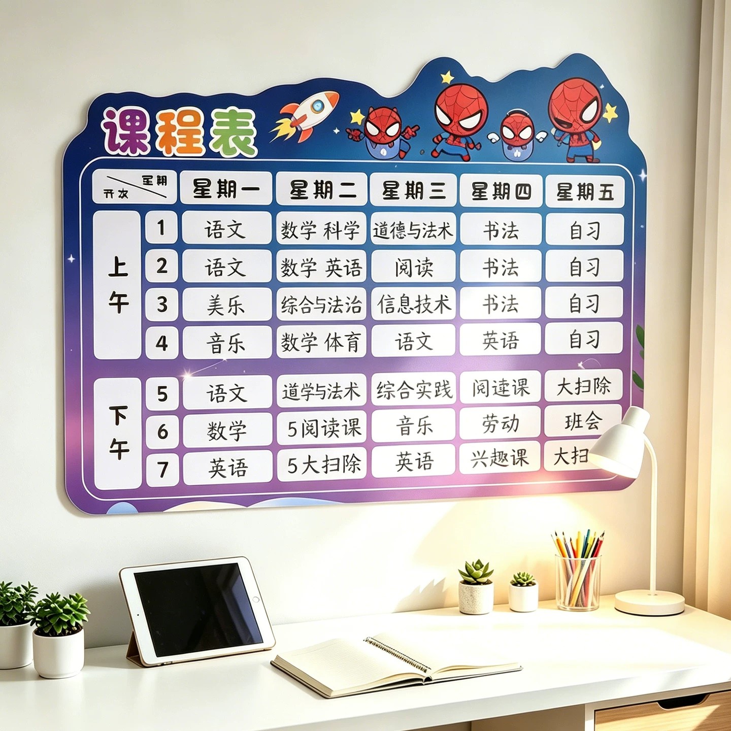 学生课程表磁性学习作息时间表