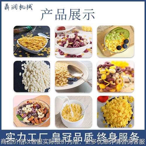 早餐谷物玉米片生产线 玉米片膨化挤出机 燕麦玉米片膨化机