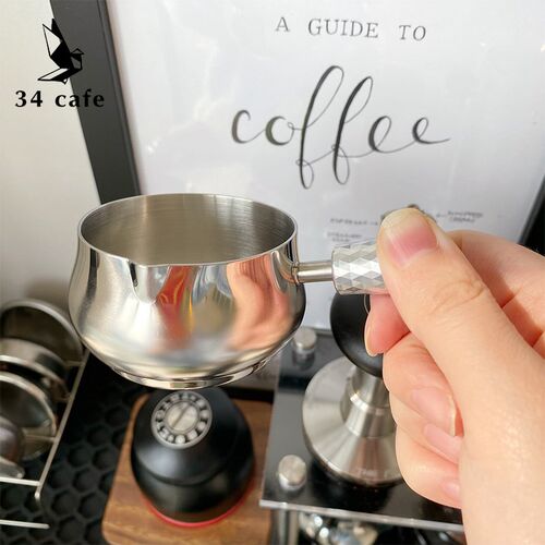 店自留~咖啡厨具浓缩小量杯奶盅带嘴接液称豆盘锤纹木