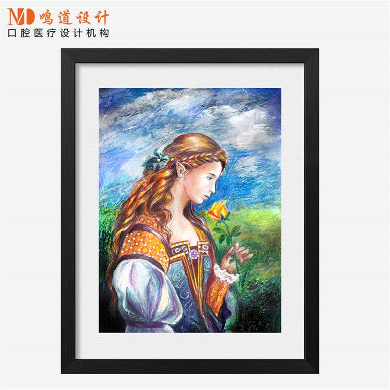 树木油画装饰挂画 风景画装饰软装 酒店会所墙壁画 宁波鸣道设计