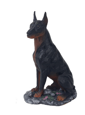 仿真动物设计杜宾猎犬带底座装饰品工艺品杜宾犬直销软装配饰