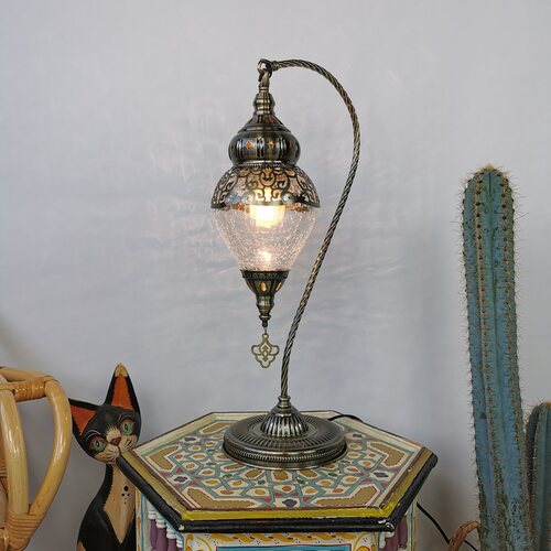 迪拜特色冰裂纹台灯复古异域卧室客厅书房咖啡厅酒店民宿台灯