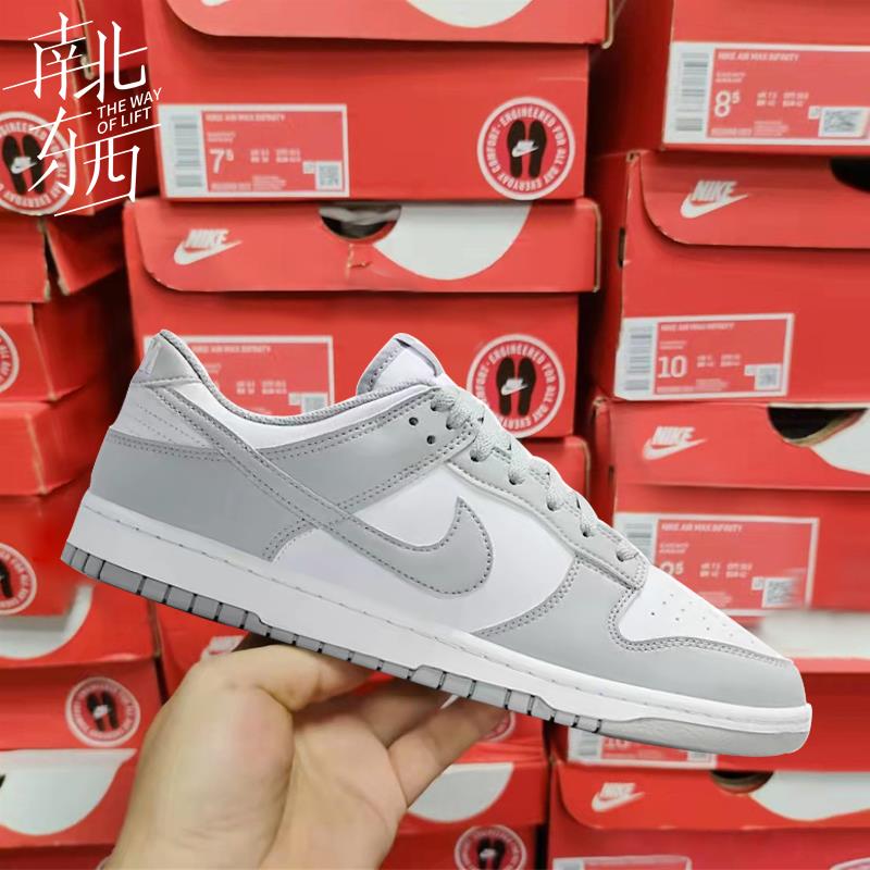 男鞋复古板DunkLow灰白经