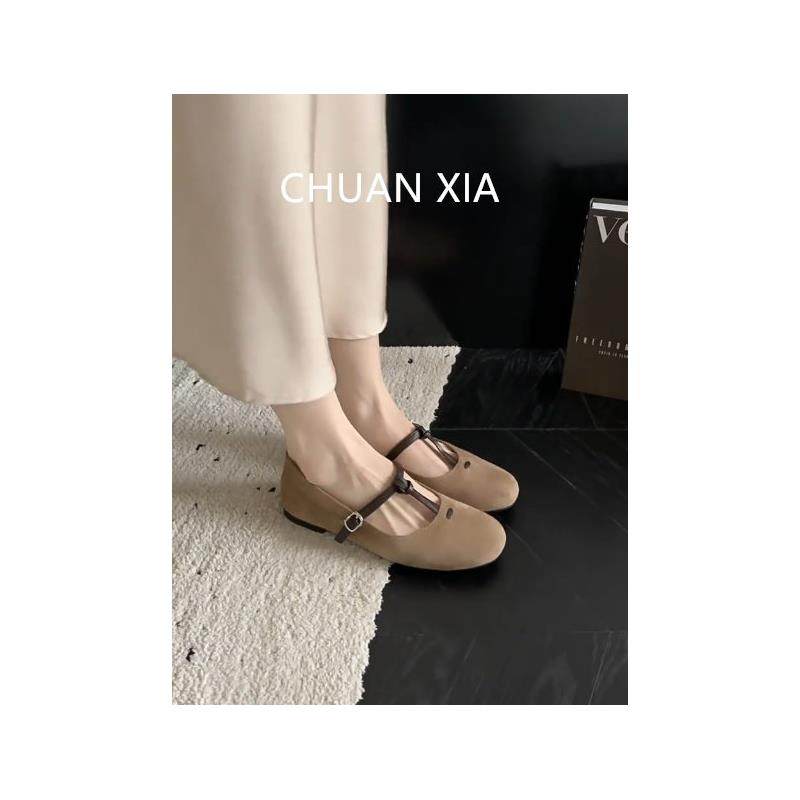 羊皮版~法式T字带浅口单鞋女真皮圆头平底玛丽珍鞋复古芭蕾风瓢鞋,女鞋,玛丽珍鞋,淘宝优惠券,粉丝福利购,淘宝优惠卷