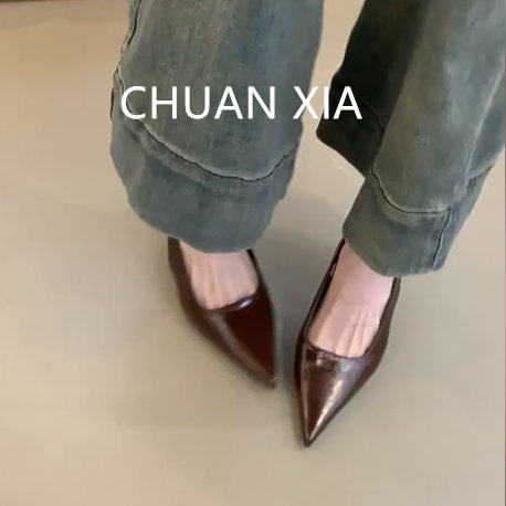 羊皮版！复古真皮包头凉鞋女简约风配裙子尖头高跟鞋百搭细跟单鞋,女鞋,浅口单鞋,淘宝优惠券,粉丝福利购,淘宝优惠卷