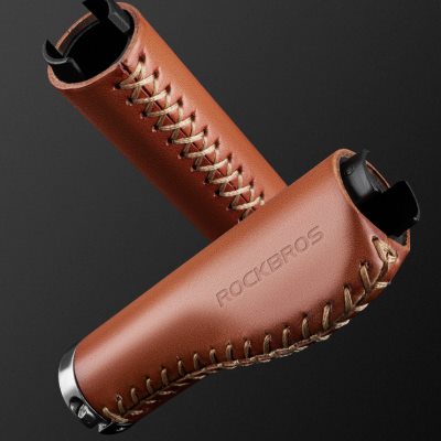 洛克兄弟牛皮自行车把套复古山地旅行折叠车握把副把单车骑行配件