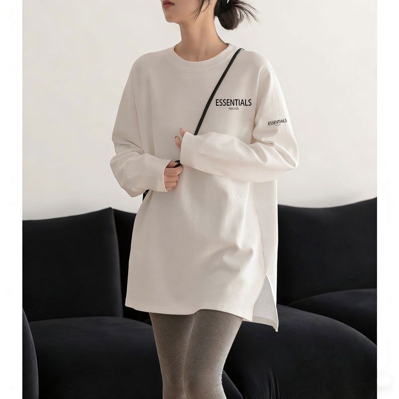 爆款纯棉百搭长袖T恤女秋冬