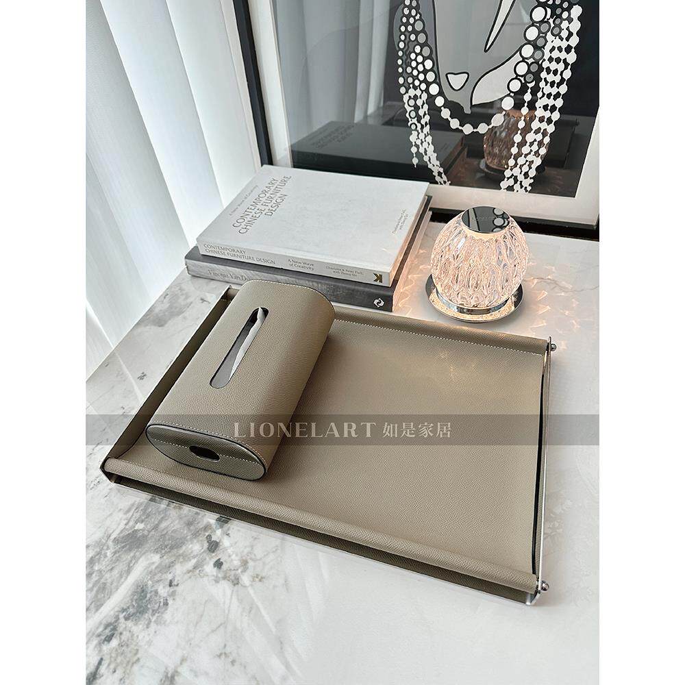 如u型不锈钢皮革托盘现代Normcore纸盒餐桌卧室床头入口餐巾纸礼