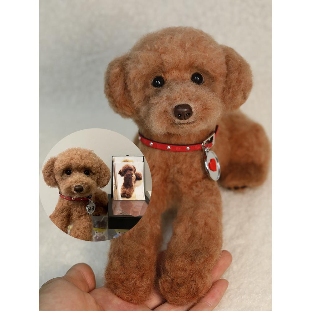 玉洁毛毡定制宠物模拟离世纪念狗模型照片猫娃娃纯手工泰迪