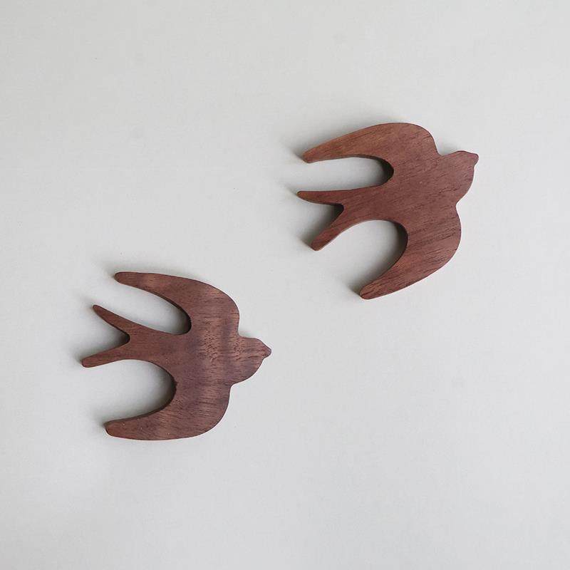 ins风小挂件木制实木装饰挂件奶茶店墙壁装饰品木质燕子创意可爱