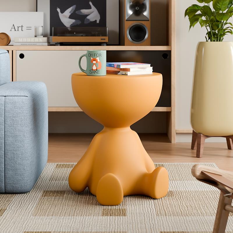 创意沙发边几可移动茶几奶油风简约家用客厅圆桌边桌塑料小桌子