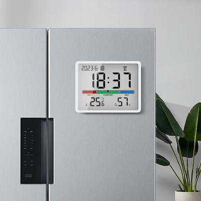 冰箱贴磁吸时钟桌面电子温湿度计床头闹钟电子壁挂贴墙钟表厨房钟