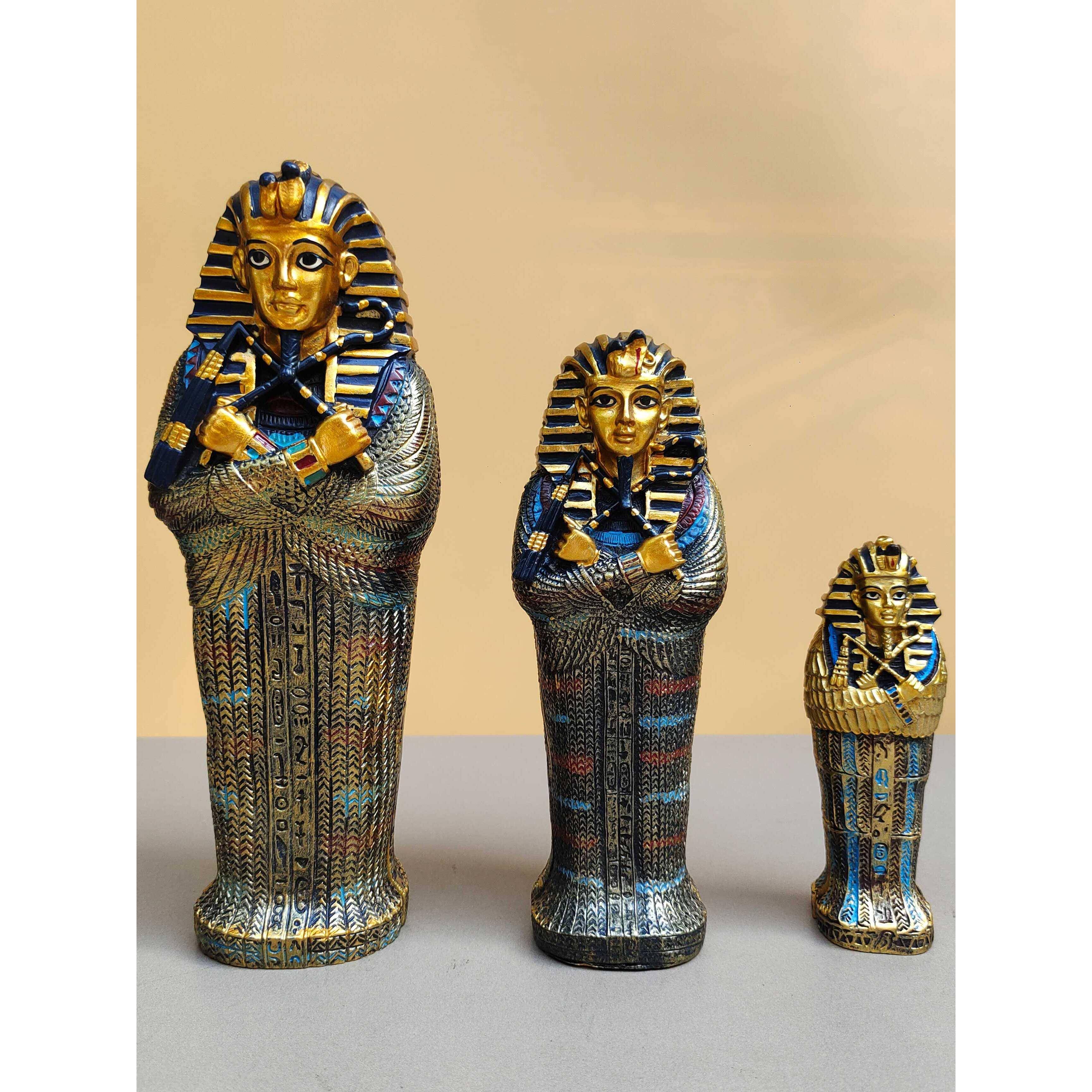 木乃伊手办金字塔装饰品摆件埃及法老旅游纪念品圣甲虫模型工艺品