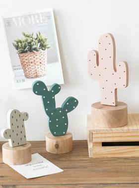 阿楹 ins奶油风电视壁龛餐柜装饰仙人掌小摆件家居洞洞板展示架