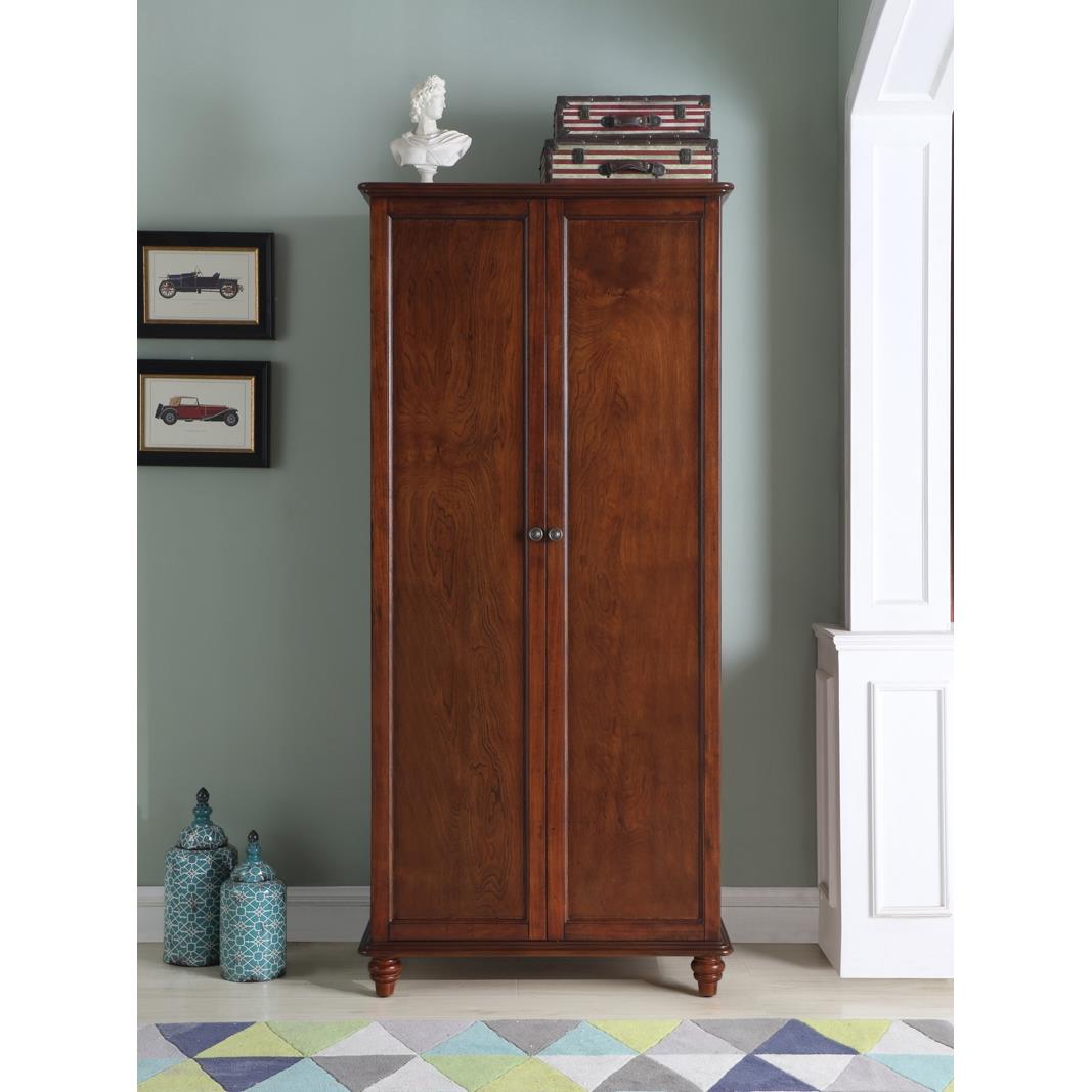 美式衣柜小户型实木两门对开门 卧室大衣柜 小型板材家具简约环保