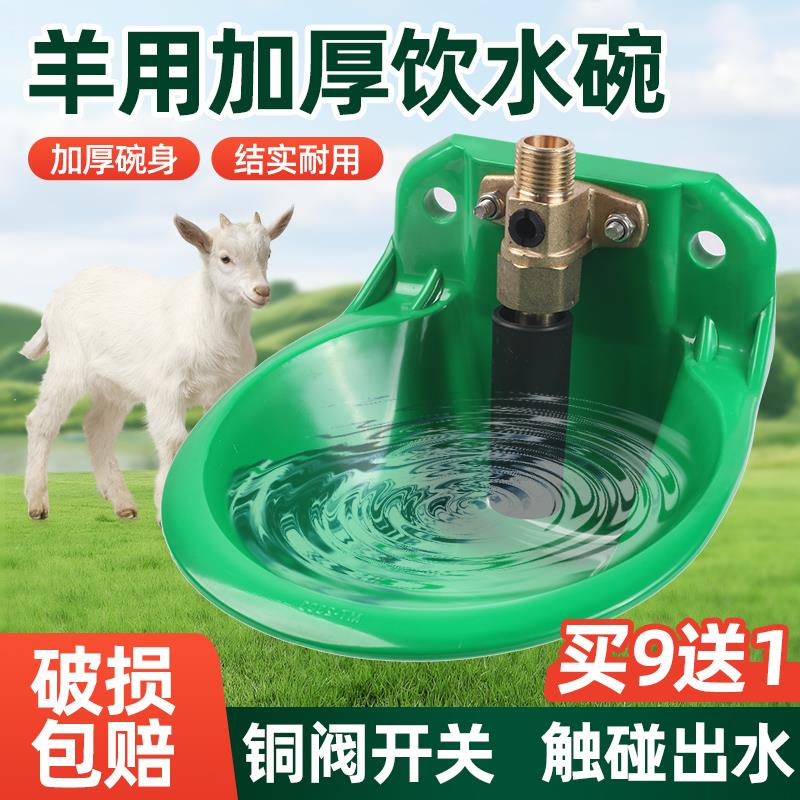 羊用自动饮水器羊水碗养殖喝水神器铜阀头铸铁饮水槽大号羊喂水盆