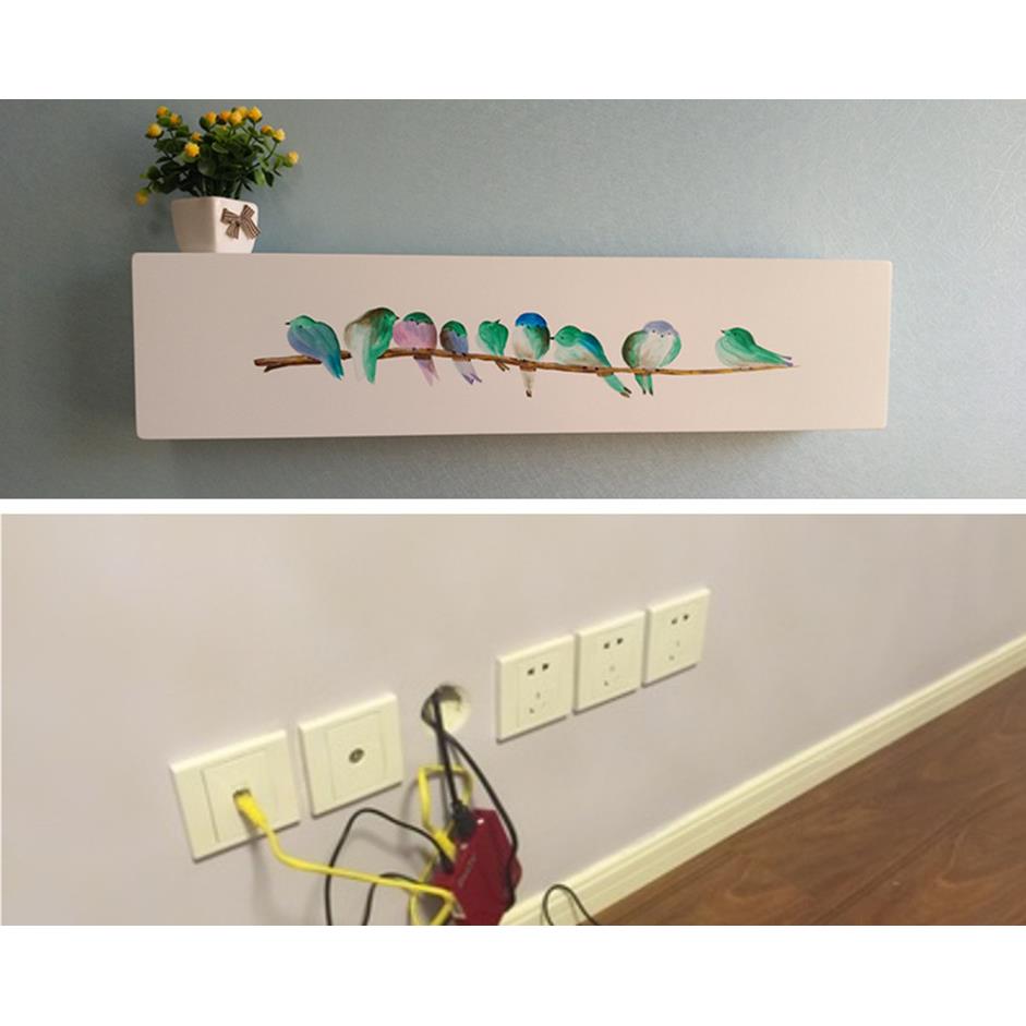 座遮挡盒网线电视线插板壁挂收纳盒背景墙置物架免打孔遮丑装饰箱