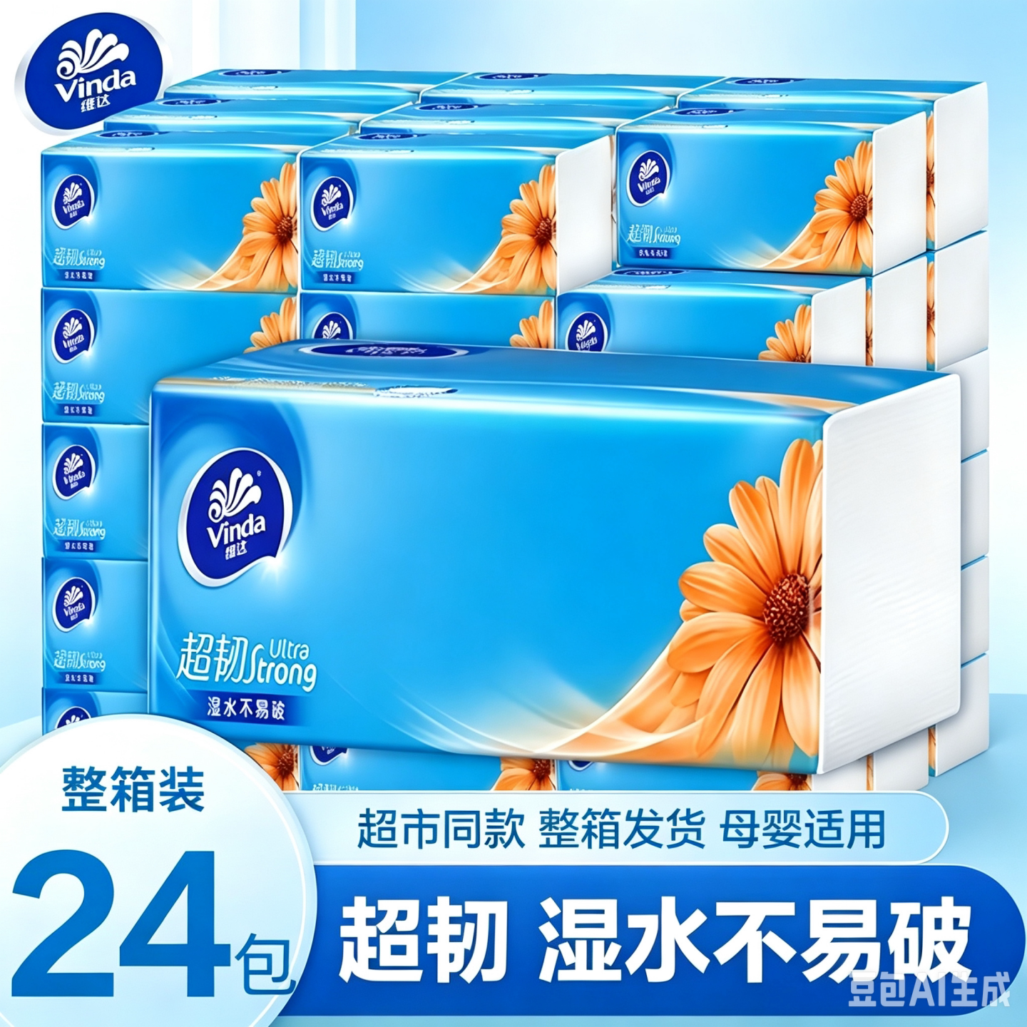 维达超韧无香抽纸300张不易破图片
