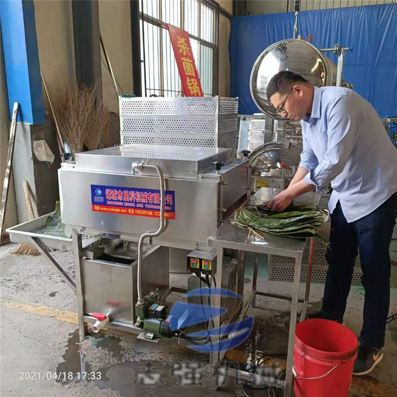 广东粽叶斑斓叶箬竹冬叶清洗机 双层毛辊上下去泥清洗设备 粽叶机