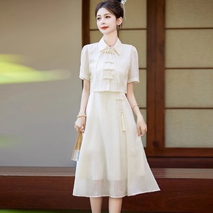 裙子 新中式 连衣裙女2025夏季 新款 复古国风日常设计感小众仙女套装